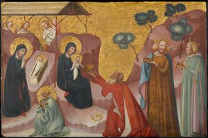 The Nativity and the Adoration of the Magi, ca 1325-1330 (tempera og bladgull på panel)