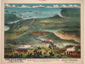 Krigskart over Balkanstatene av Publisher Joseph Koehler New York