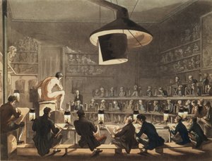 Tegning fra livet ved Royal Academy, gravert av Richard Banks Harraden (1778-1862) (akvatint)