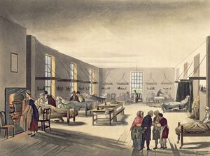 Middlesex Hospital fra Ackermanns "Microcosm of London" av Pugin and Rowlandson