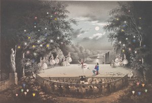 Balletten Naiad and Fisherman av C. Pugni i den rosa paviljongen, i Peterhof-parken, 1851.