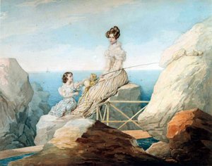 Keiserinne Alexandra Fyodorovna med datteren storhertuginne Maria Nikolaievna av Russland, 1820-årene.