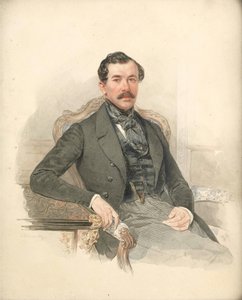 Maximilien de Leuchtenberg, mecene et mineralogiste - Portrett av Maximilian de Beauharnais, 3. hertug av Leuchtenberg (1817-1852) - Pyotr Fyodorovich Sokolov (1791-1848). Akvarell på papp Dimensjon : 25x21 cm Privat samling