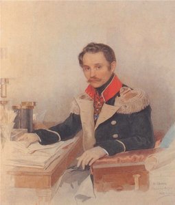Portrett av Leonty Vasilievich Dubelt 1792-1862, stabssjef for Corps of Gendarmes, 1834 av Pyotr Fyodorovich Sokolov