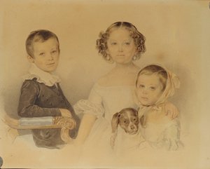 Portrett av Lanskoy-barna, 1839 av Pyotr Fyodorovich Sokolov