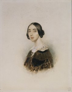 Portrett av sangeren og komponisten Michelle Pauline Viardot-García 1821-1910, 1843-1845 av Pyotr Fyodorovich Sokolov