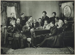 Anton Tsjekhov leser Måken med Moscow Art Theatre-kompaniet, 1899 av Pyotr Petrovich Pavlov