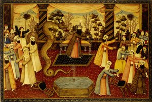 Og han kastet stangen sin, og den ble forvandlet til en slange, og Moses flyktet fra den, ca. 1860-70