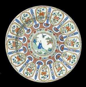 En stor verte Imari-skål, Kangxi-perioden, 1662-1722 (porselen)