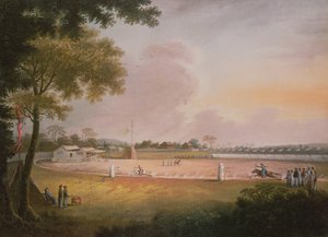 En bueskytingsturnering ved et militærleir, ca. 1850 av Qing Dynasty Chinese School