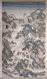 Gatherings of Groups Immortals, ca. 1800 (tekstil) av Qing Dynasty Chinese School
