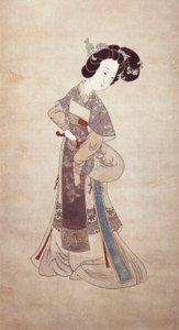 Lady of China, av Ren Shyong (maleri på silke) av Qing Dynasty Chinese School