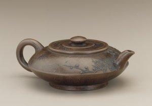 Tekanne med falskt merke fra Gong Chun, Yixing, Jiangsu-provinsen (uglasert steintøy)