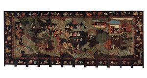 Tolvdelt koromandelskjerm, 1700-tallet av Qing Dynasty Chinese School