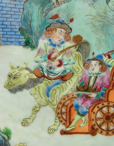 Detalj fra en av et par Imperial Famille Rose Vases (keramikk)