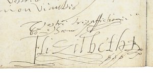 Signature on a letter from Elizabeth I of England to Henri IV of France, c.1596 av Queen Elizabeth I of England and