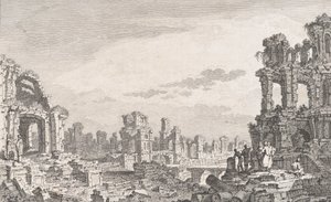 Ruines de Cumes, 1700-tallet. av Quentin Pierre Chedel