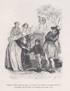 Han reiste seg som de små sjømonstrene som pryder fontenene. fra den lille elendighet..., 1843. av Quichon