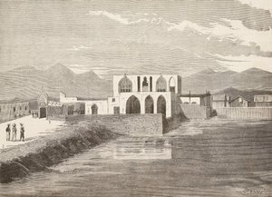 Den italienske viseguvernørens palass, Massawa, Eritrea, gravering fra en tegning av Quinto Cenni og en skisse av Pieragostini, fra L