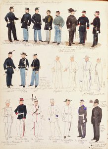 Uniformer av kommunale vakter i Kingdom of Italy av Quinto Cenni, fargeplate av Quinto Cenni