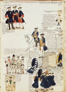 Ulike uniformer fra hertugdømmet Modena av Quinto Cenni, fargeplate av Quinto Cenni