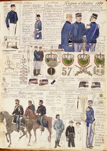 Ulike uniformer fra Kingdom of Italy av Quinto Cenni, fargeplate av Quinto Cenni