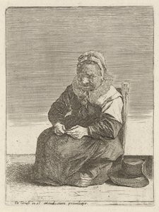Gammel kvinne med rosenkrans Fullverdige bønder (serietittel) av Quirin Boel (attributed to)