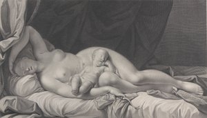 Sovende Venus med Amor i fanget, 1783. av Quirin Mark