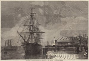 Fjerning av Mr Peabodys rester fra jernbanen til HMS Monarch i Portsmouth