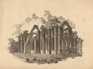 Den østlige delen av Fountains Abbey av R. Dunning
