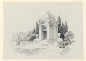 Gjengivelse av et mausoleum av R. E.