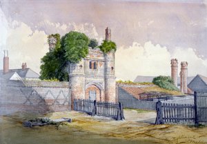 Utsikt over Beckingham Hall nær Witham, Essex, 1869. av R Nightingale