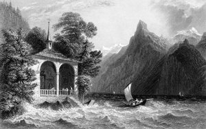 Forteller Chapel, Lake Uri, Sveits, 1836.