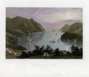Hudson River sett fra West Point, USA, 1837.