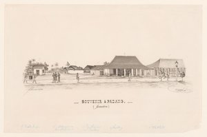 Minne i Padang. (Sumatra) (tittel på objekt) av R. Walthert (signed by artist)