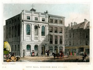 Rådhus, Borough High Street, Southwark, London, 1830.