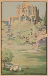 The Cathedral of St. John the Divine fra Morningside Park, 1914.
