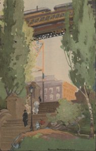 The Elevated Railroad på 110th Street, 1914.