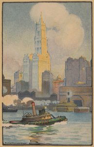 Woolworth-bygningen fra fergen, 1914.