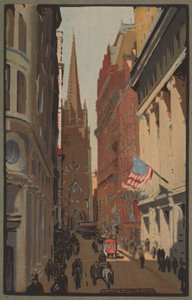 Trinity Church og Wall Street, 1914.
