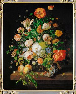 En blomsterbukett (maleri på lerret) av Rachel Ruysch