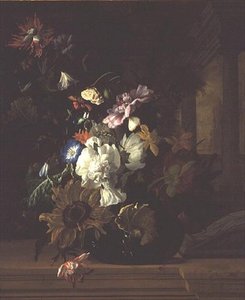 Vase med blomster av Rachel Ruysch