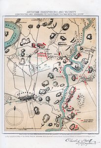 Kart over Antietam, Sharpsburg og omegn, Maryland, 1862 1862-1867. av Rae Smith