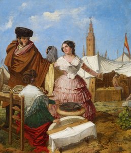 Frieri ved en ringformet konditorbod på Sevilla-messen - Benjumea, Rafael (ca. 1825-c. 1887) - 1852 - Olje på lerret - 35x30 - Museo Carmen Thyssen, Malaga av Rafael Benjumea
