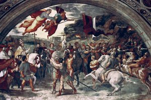 Pave Leo I, Repulsing Attila, detalj, 1511-14 av Raffaello Sanzio Raphael