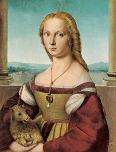 Portrett av en ung dame med en enhjørning, 1505-1506 av Raffaello Sanzio Raphael