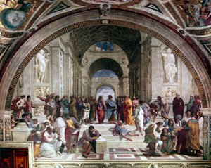 Skolen i Athen, c1510 av Raffaello Sanzio Raphael