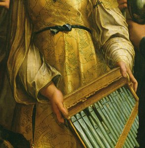 St. Cecilia omgitt av St. Paul, St. Johannes evangelisten, St. Augustin og Maria Magdalena, ca. 1513 (detalj av 182507) av Raffaello Sanzio Raphael