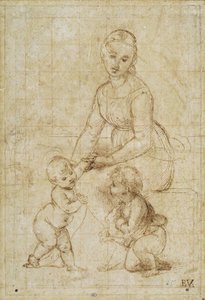 Studie for The Beautiful Gardener, ca 1506-1507. av Raffaello Sanzio Raphael