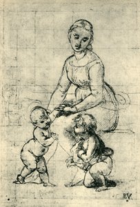 Madonnaen, Kristusbarnet og Johannes, 1507, 1943. av Raffaello Sanzio Raphael